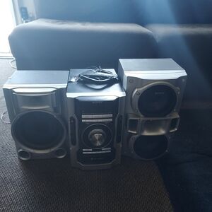 Sony Black and Silver Triple Speaker Boombox